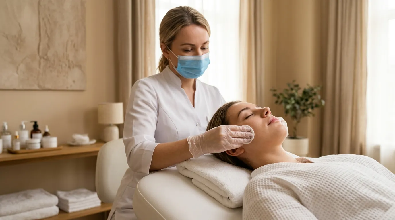 Skin Tightening treatment in progress at the studio