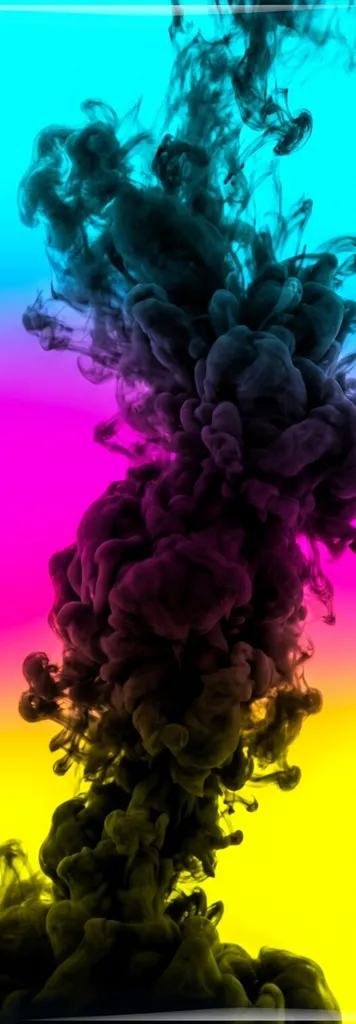 Rainbow gradient with a dark ink plume