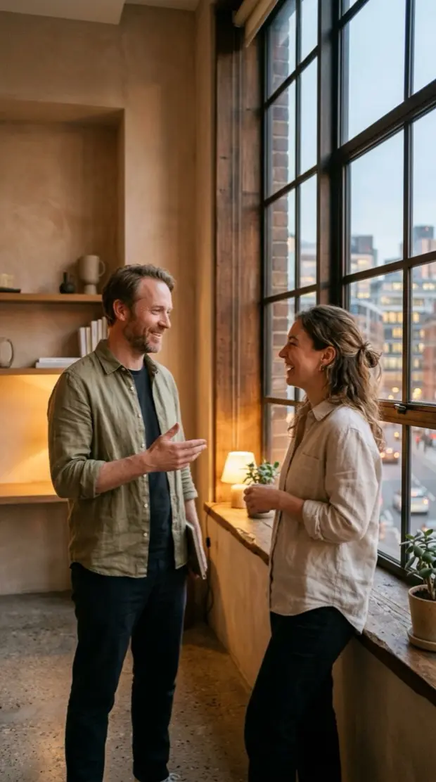 Two Halden partners talking at the end of a client day