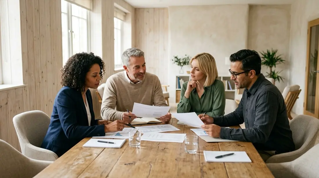 Dental group leadership reviewing a weekly report together