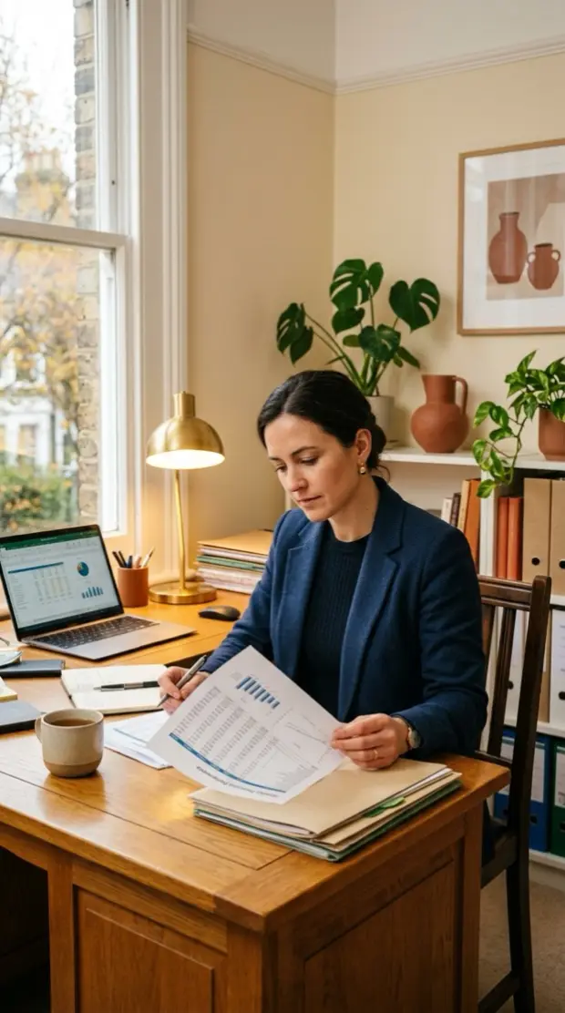 Finance controller checking a weekly numbers sheet