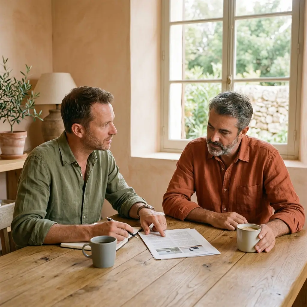 Halden partner walking an owner through a margin report at a work table