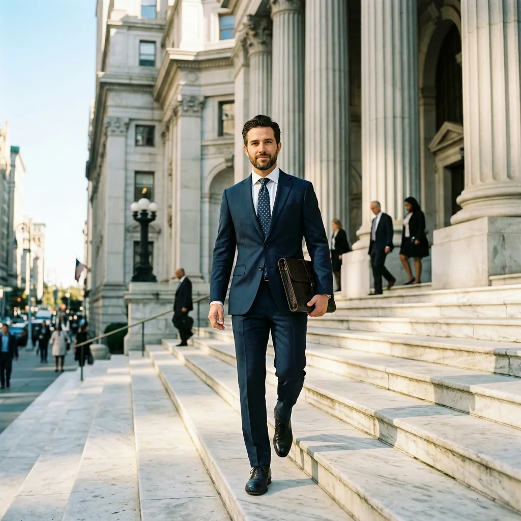 Graham Thornbury walking down the courthouse steps