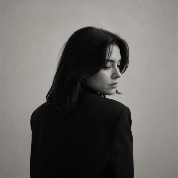 Studio portrait of a photographer seen over the shoulder
