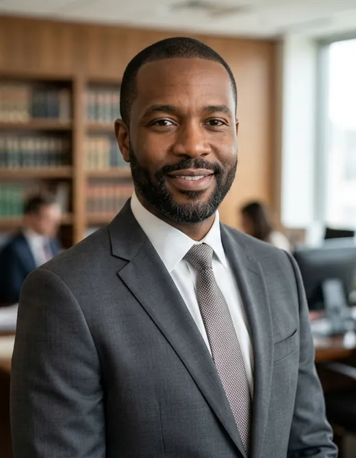 Daniel Okafor, partner, in a charcoal suit