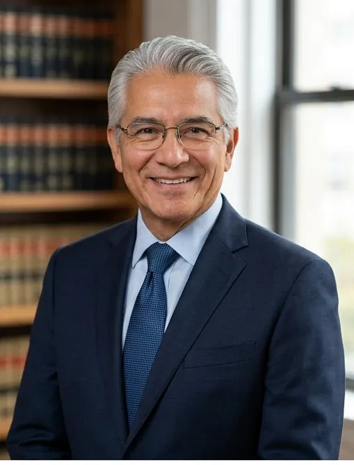 Rafael Castillo, of counsel, wearing glasses and a navy tie