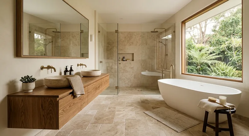 Bathroom with a freestanding tub