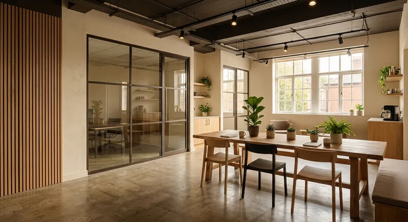 Studio fit out with glass partitions