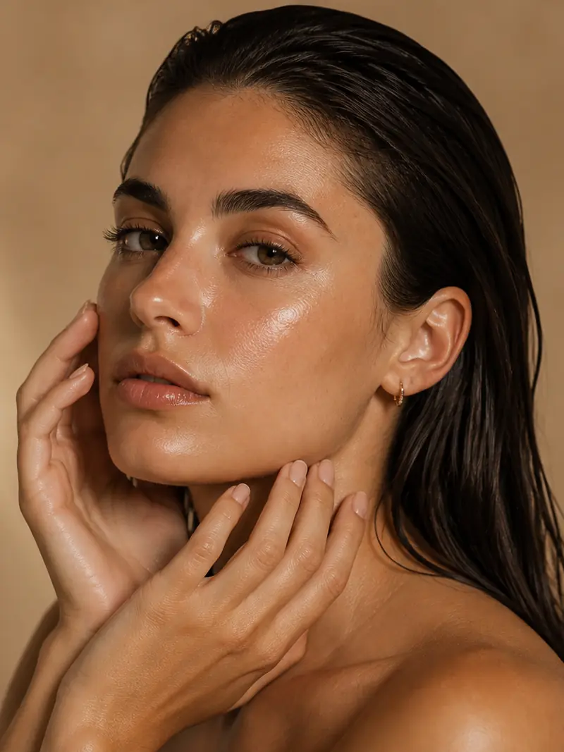 A client photographed after her appointment