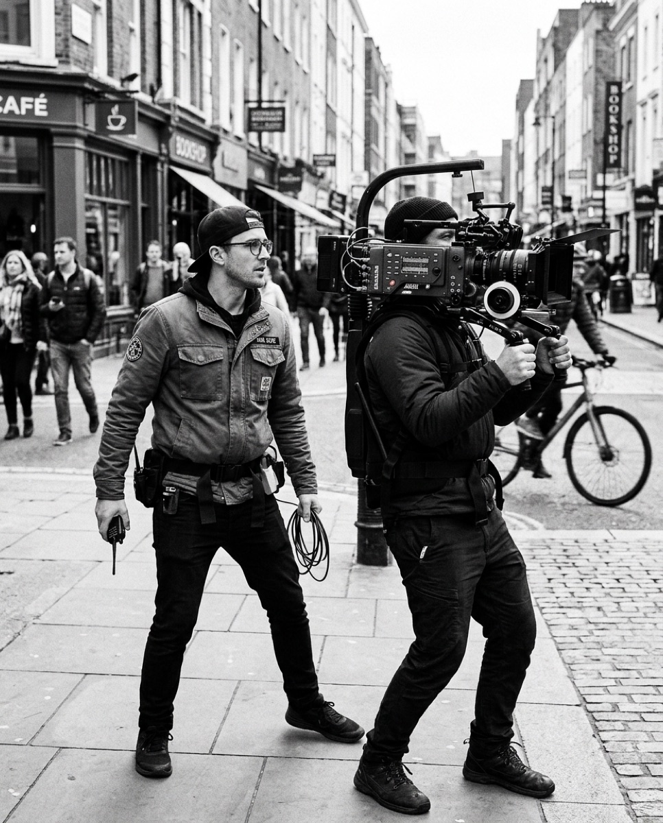 Film crew on the street