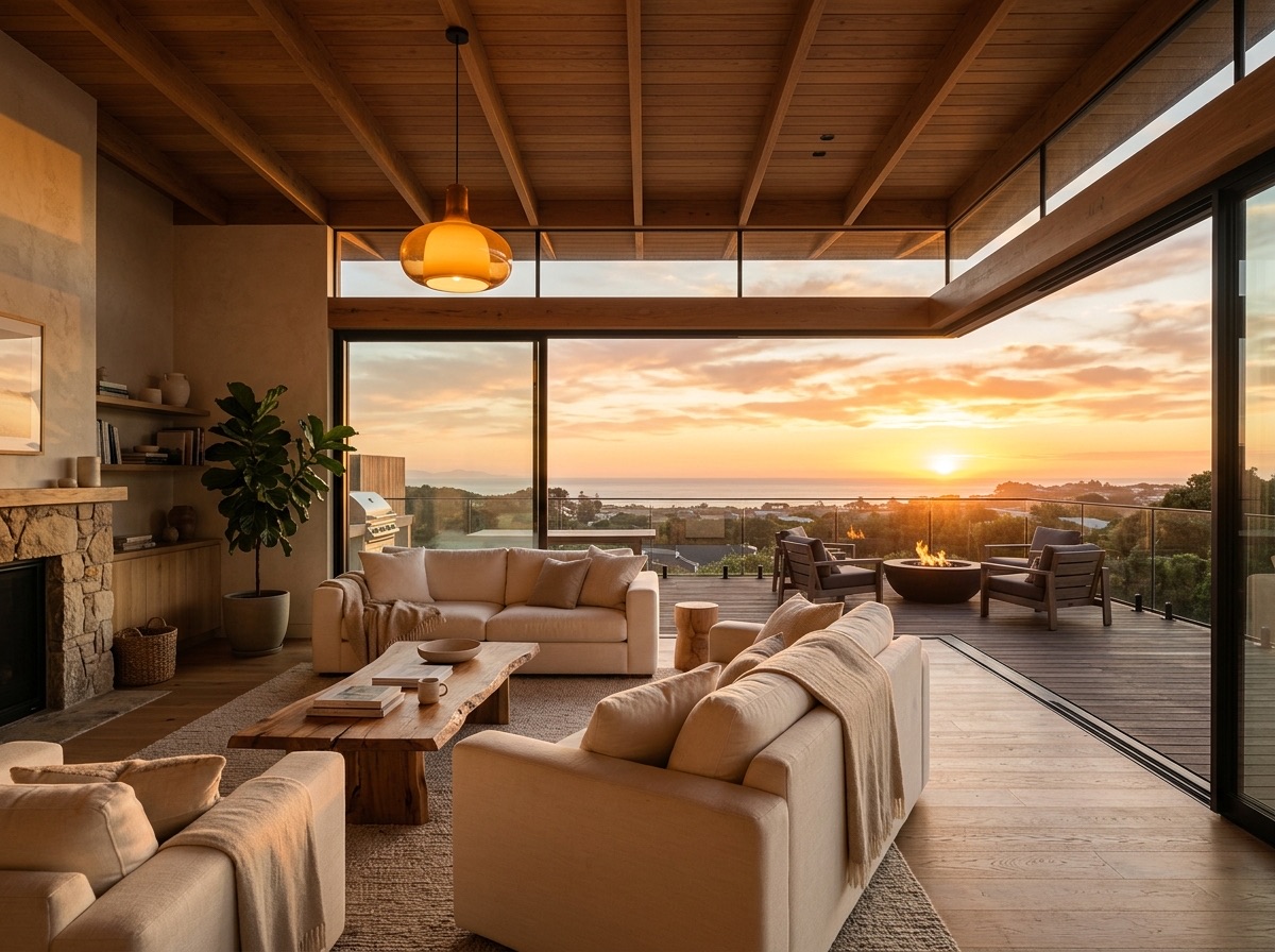Open living room at dusk