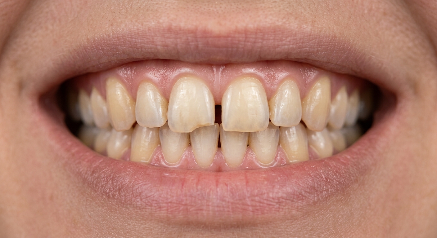 Before: even teeth carrying years of coffee, tea, and red wine.