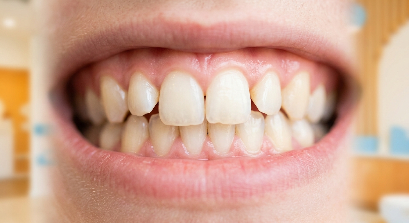 Crowded teeth before orthodontic treatment