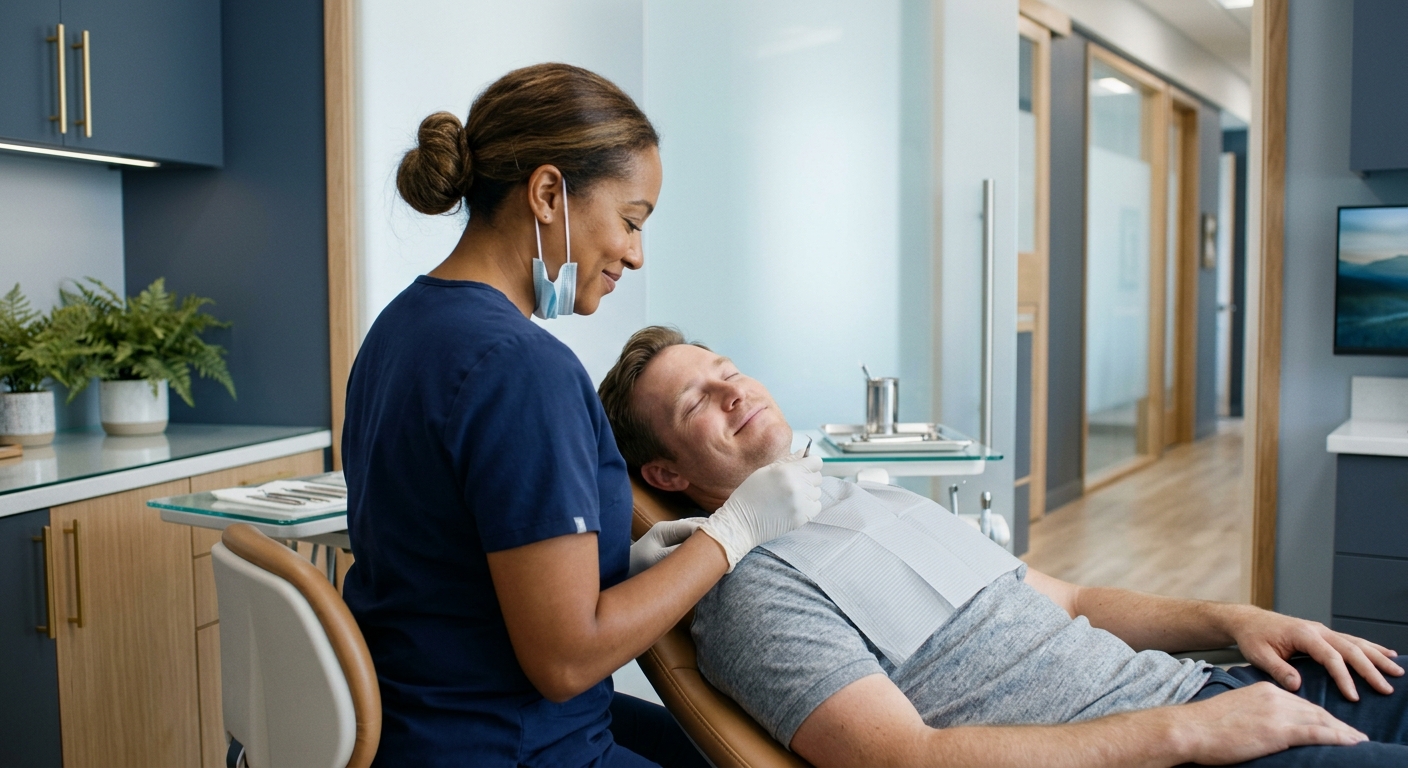 A gentle exam underway at Ashford Dental Partners