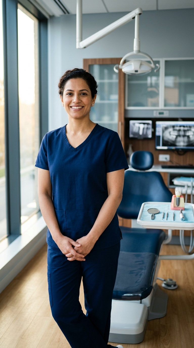 A Beacon implant surgeon standing in a treatment room