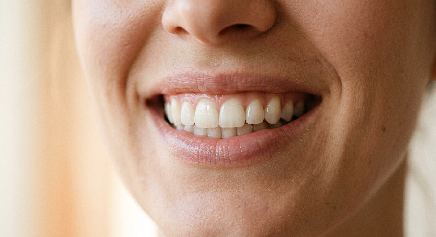 Illustrative smile after cosmetic treatment
