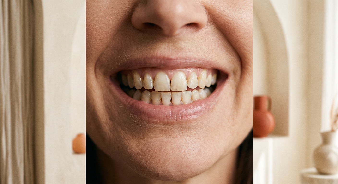 Illustrative smile before cosmetic treatment