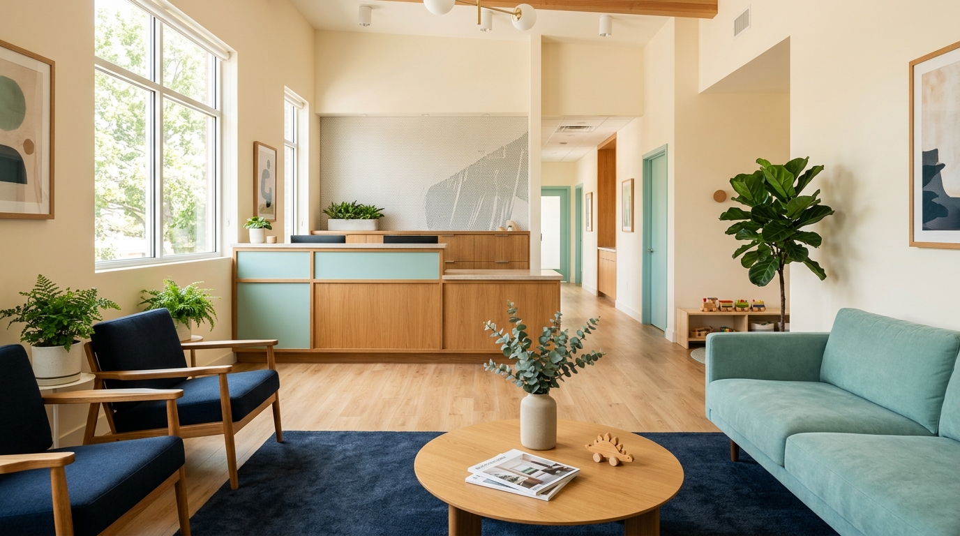 A warm welcome in the bright reception of Brightwave Dental