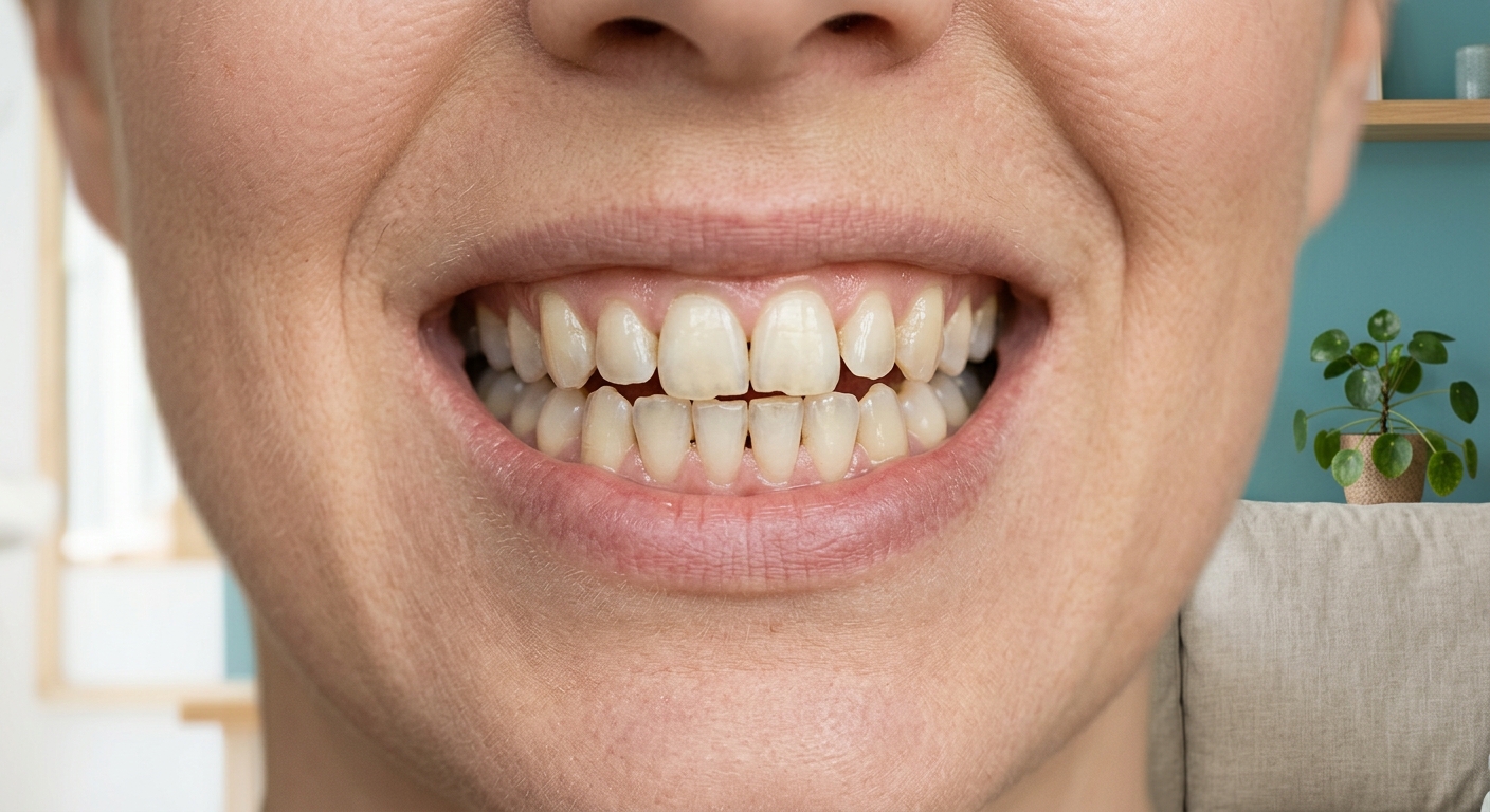 A smile before cosmetic treatment (illustrative demo)