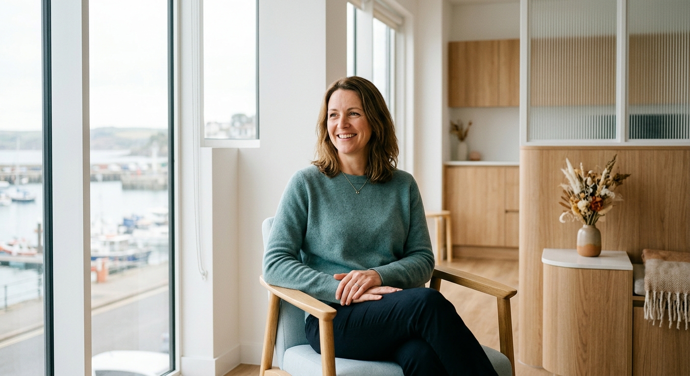 A Harborlight patient at ease in the chair