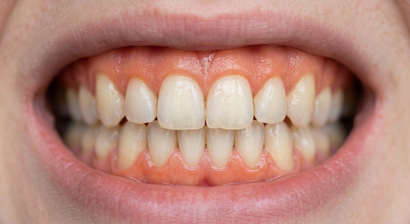 After: a calm, even gum line, which is the frame every later step is designed against.