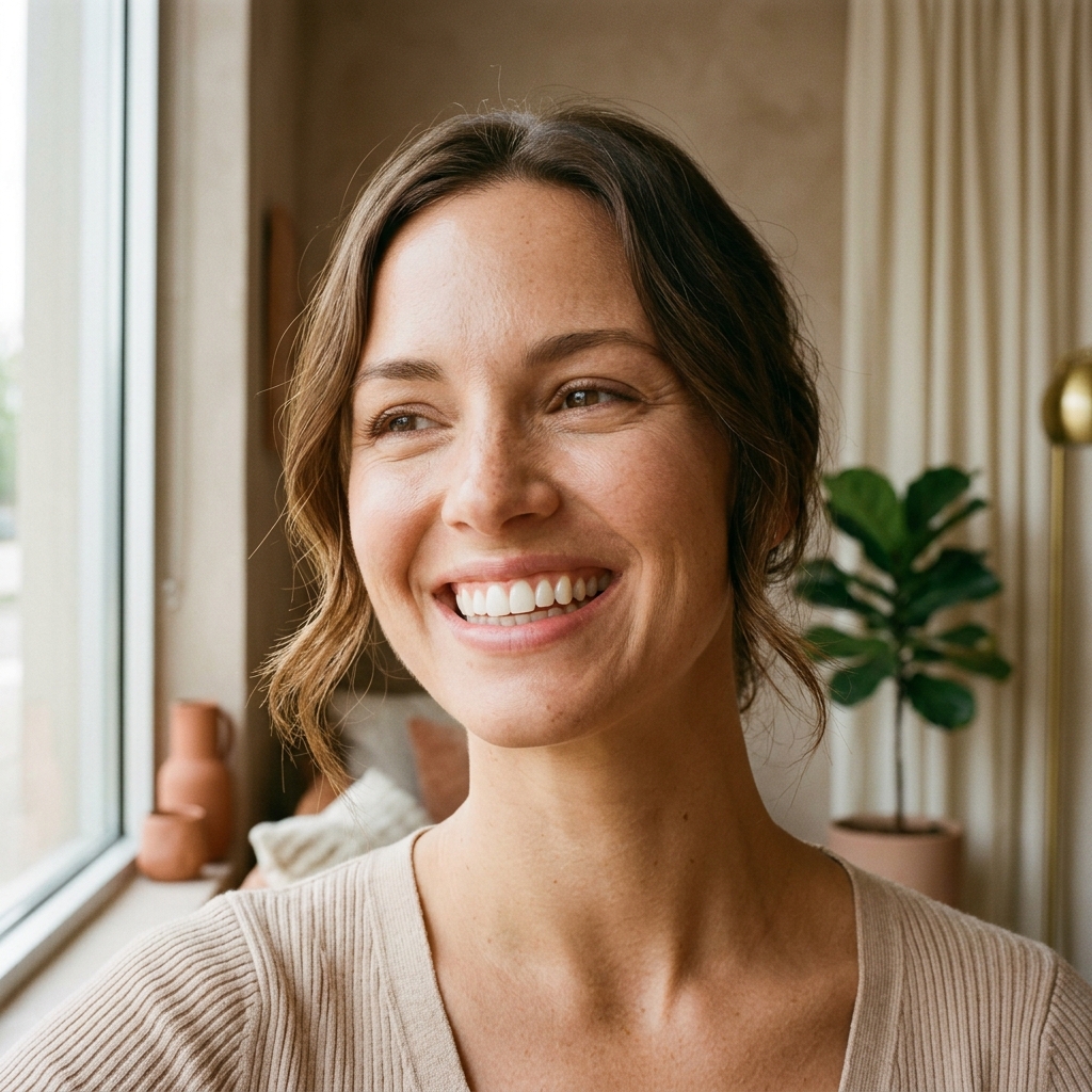 A close, natural, radiant smile