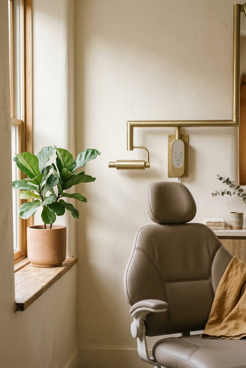A calm, warm cosmetic treatment room