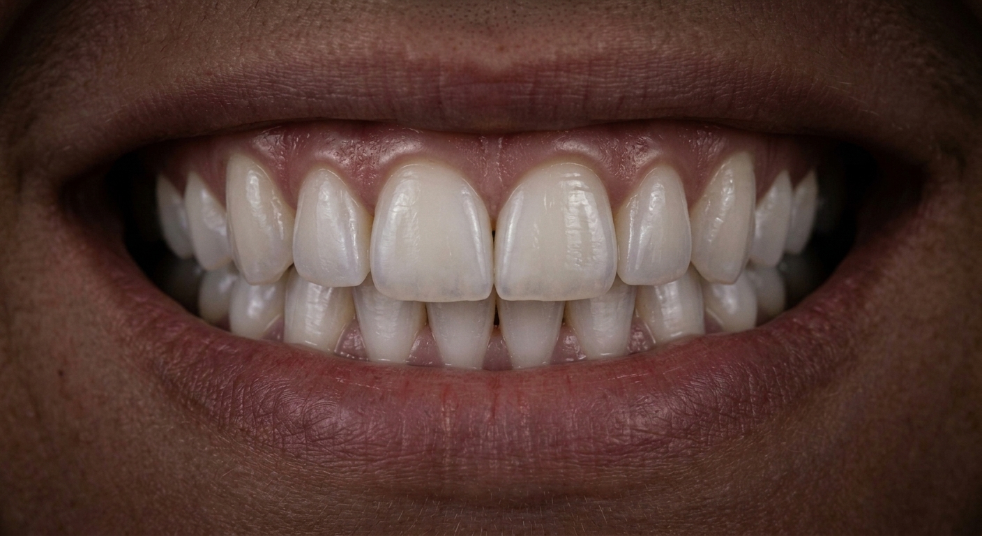 After: edges rebuilt, the gap closed, and the shade brought to one even, natural tone.