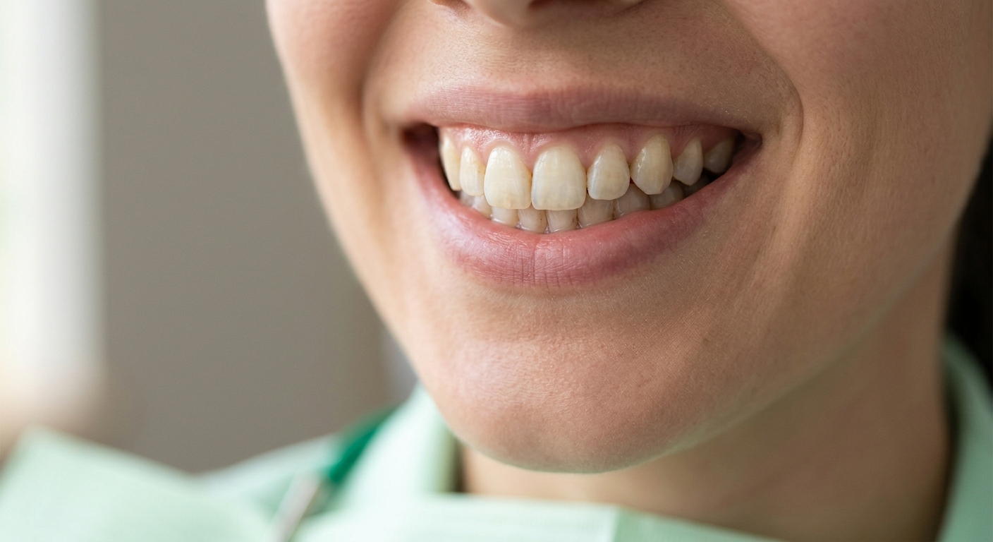 A smile before professional whitening
