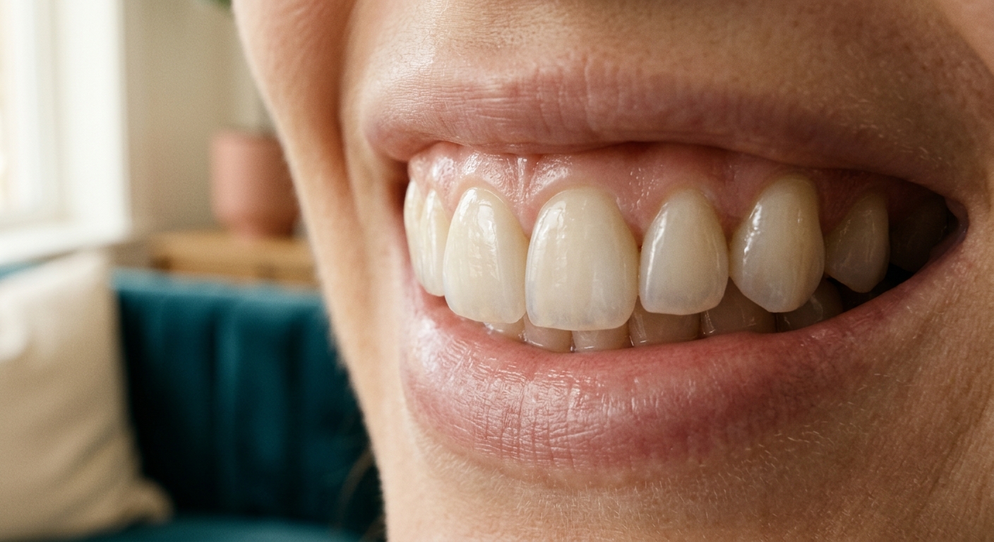 Ten veneers, one quiet smile line