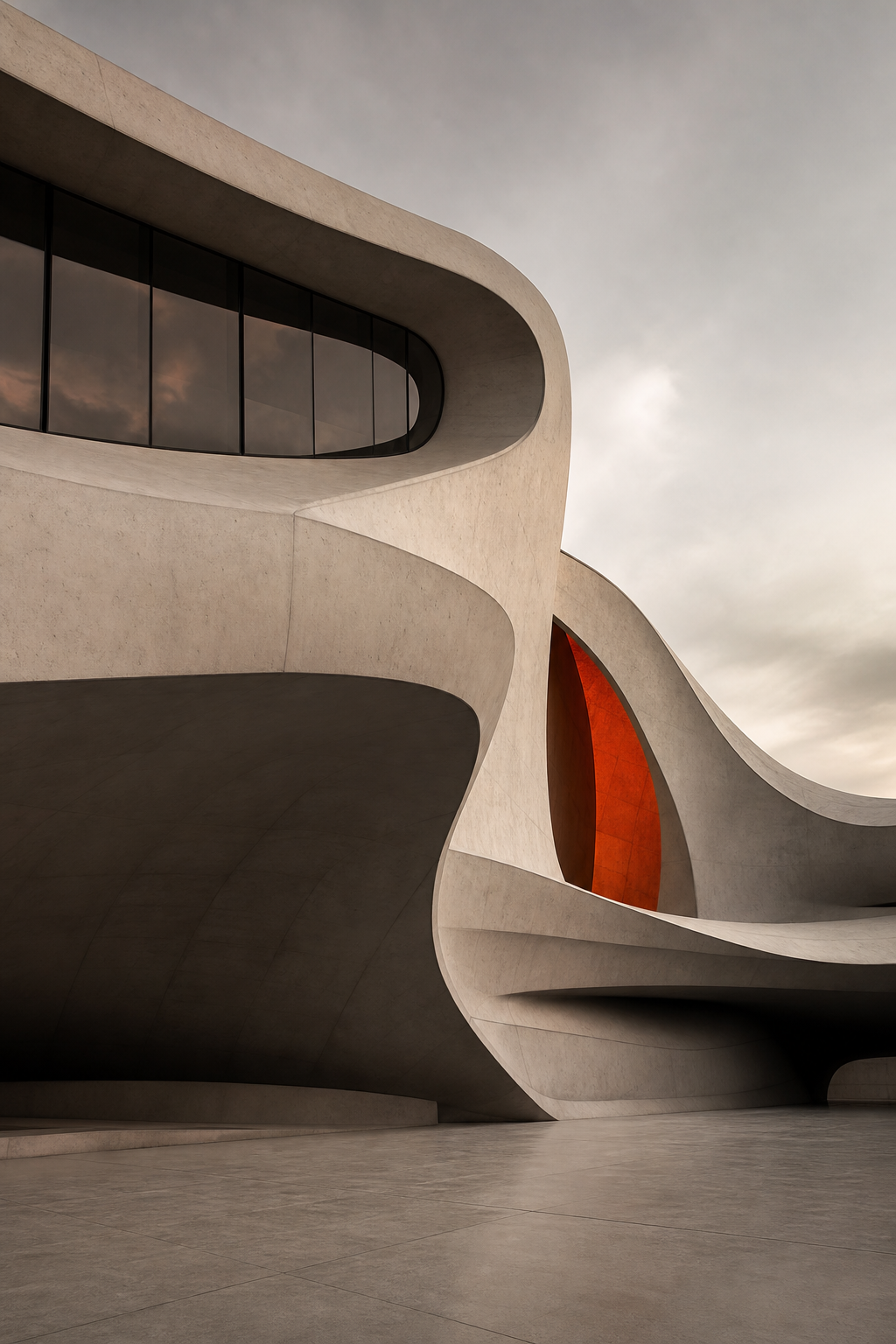 A pavilion folded from the hillside