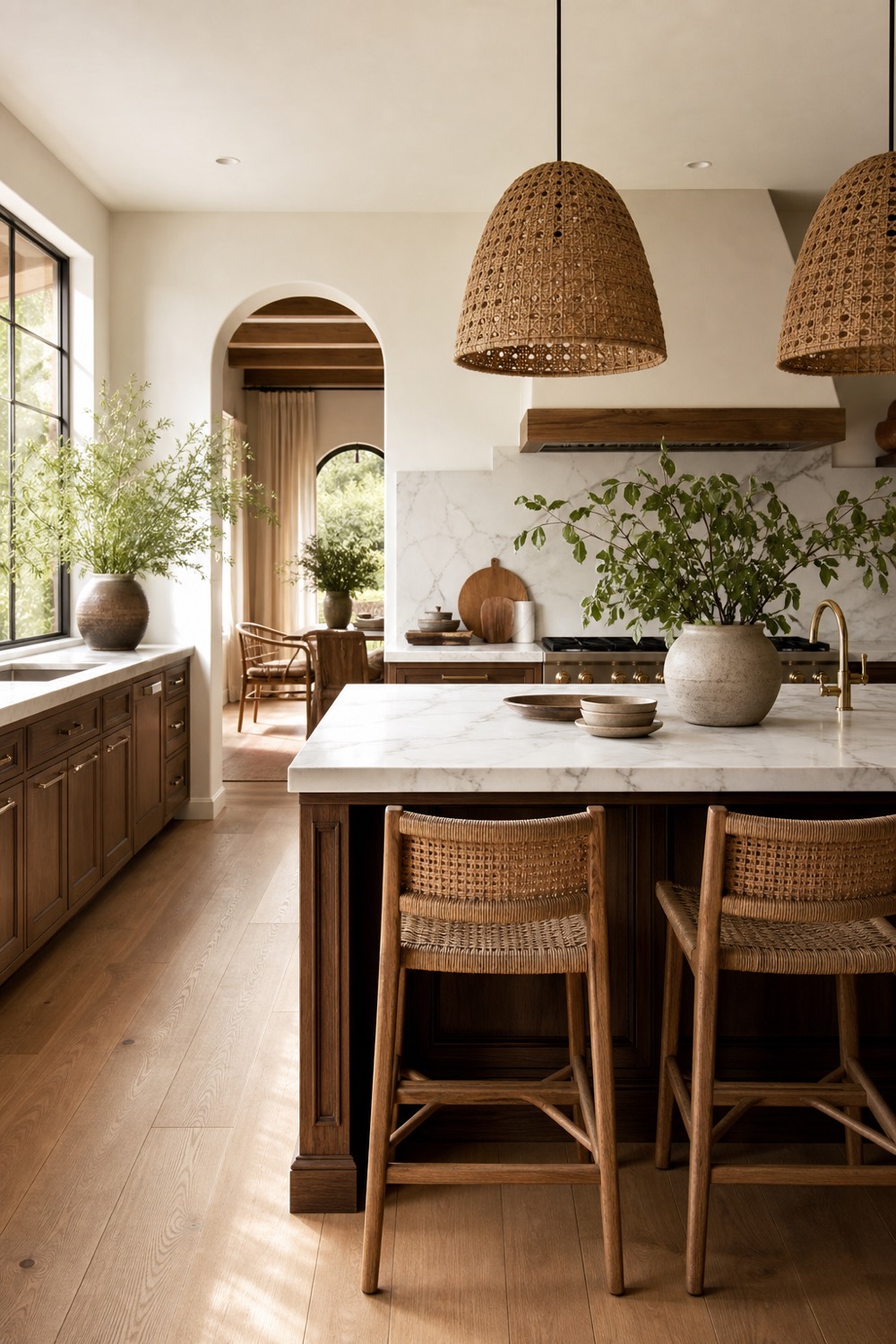 Bright island kitchen
