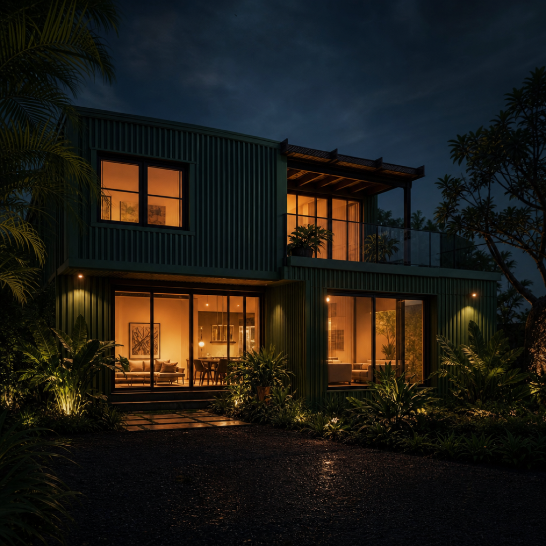 Light held between the timber