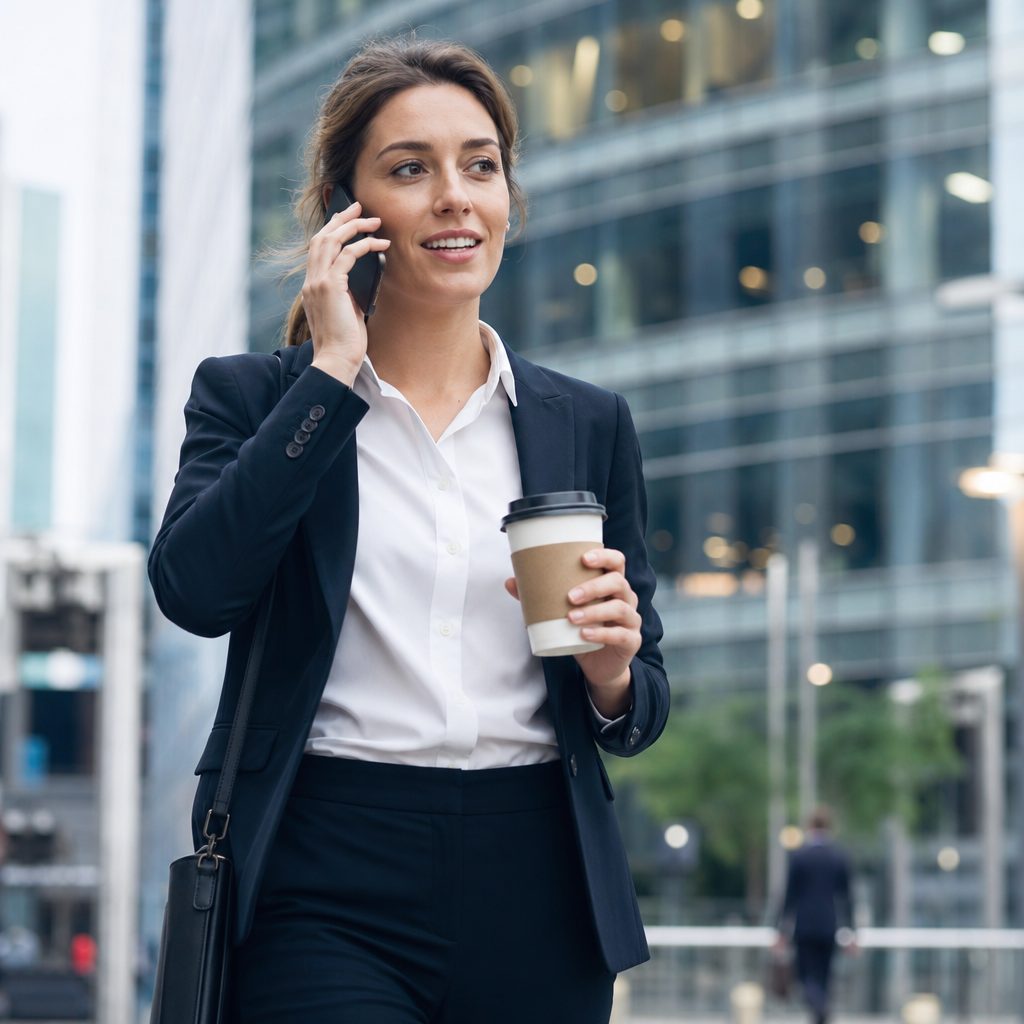 Consultant on a call in the city