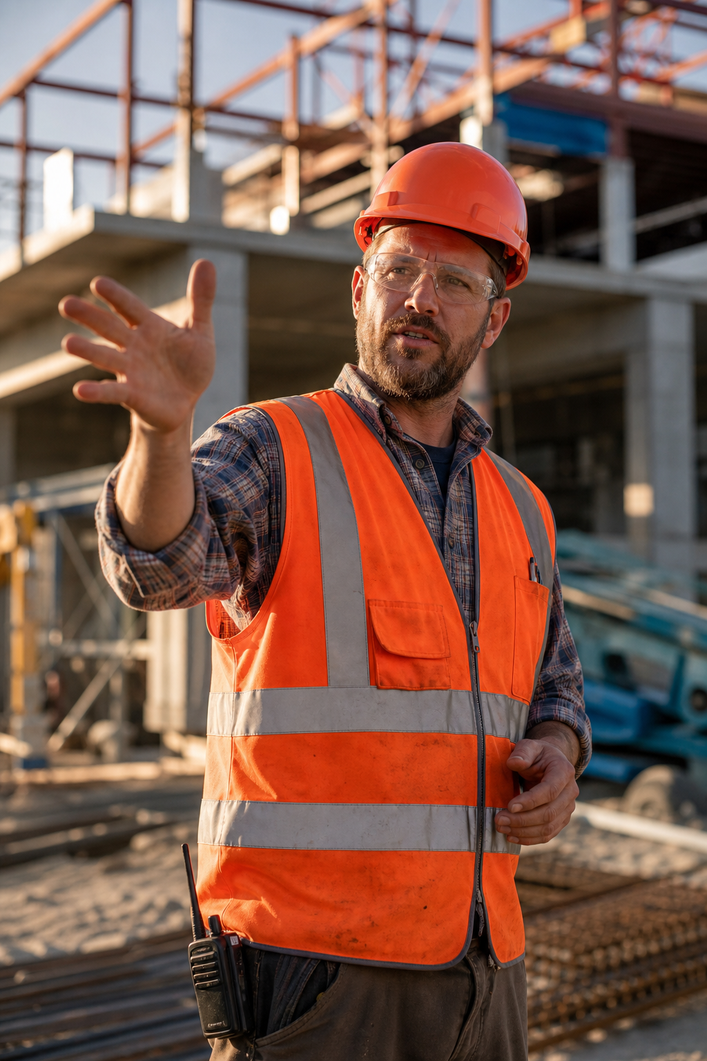 Renholt foreman directing work on an active construction site