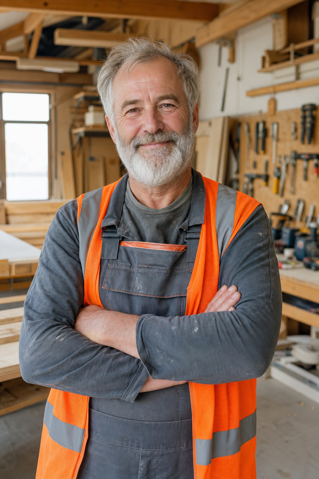Renholt senior craftsman in the workshop