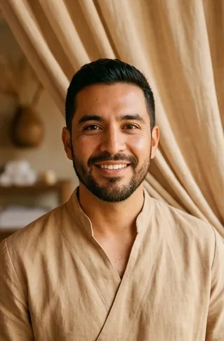 Rafael Quintero, stone therapist at Olvenne