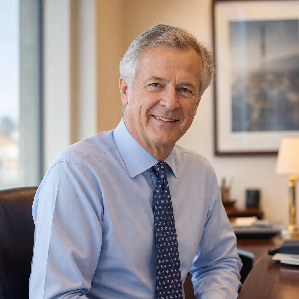 A senior consultant in conversation