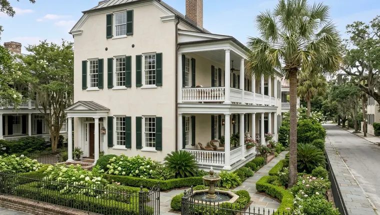 Historic single house with double piazzas and a formal garden