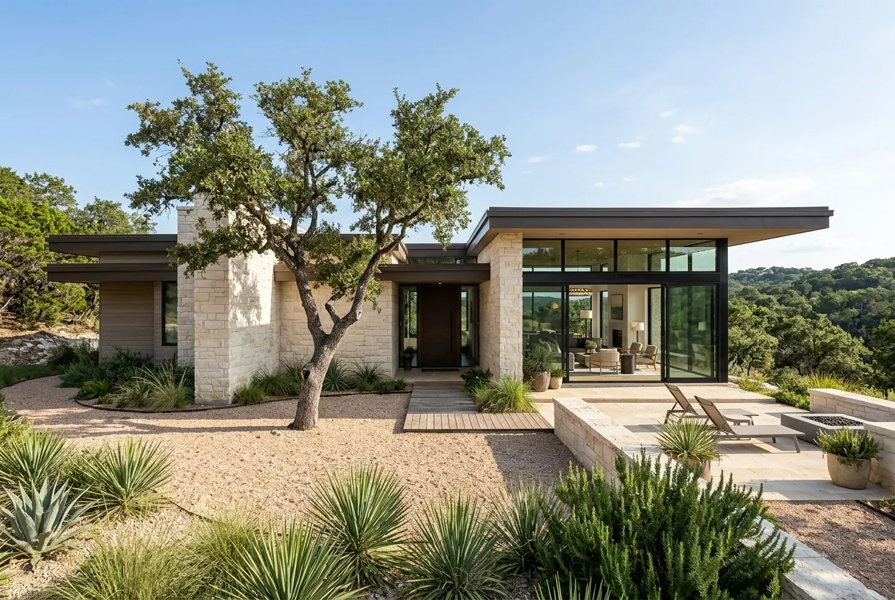 Completed limestone home