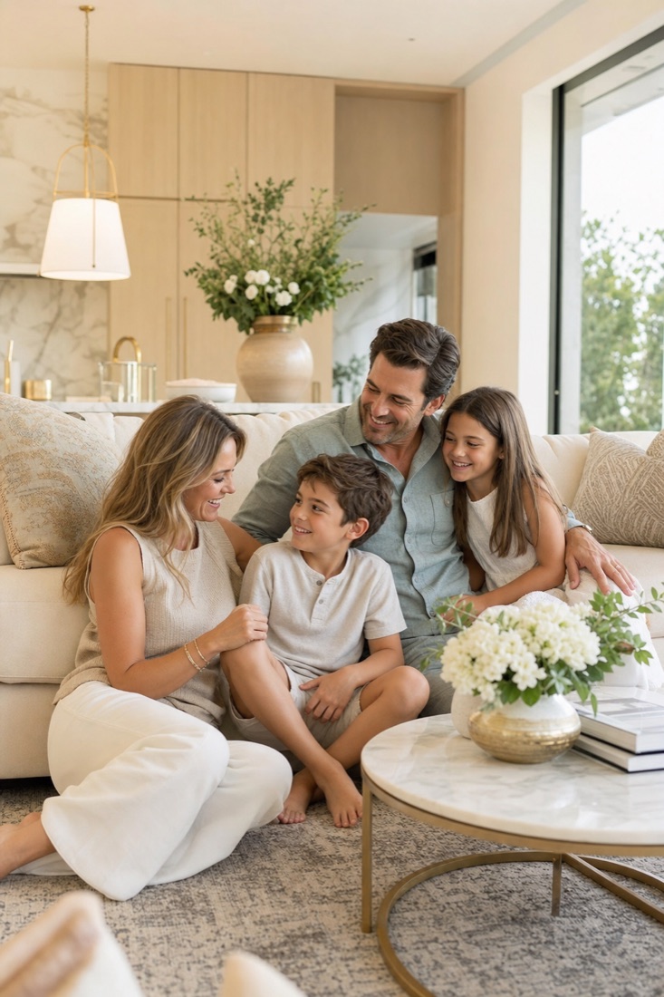 A family at home in Belgrave Park