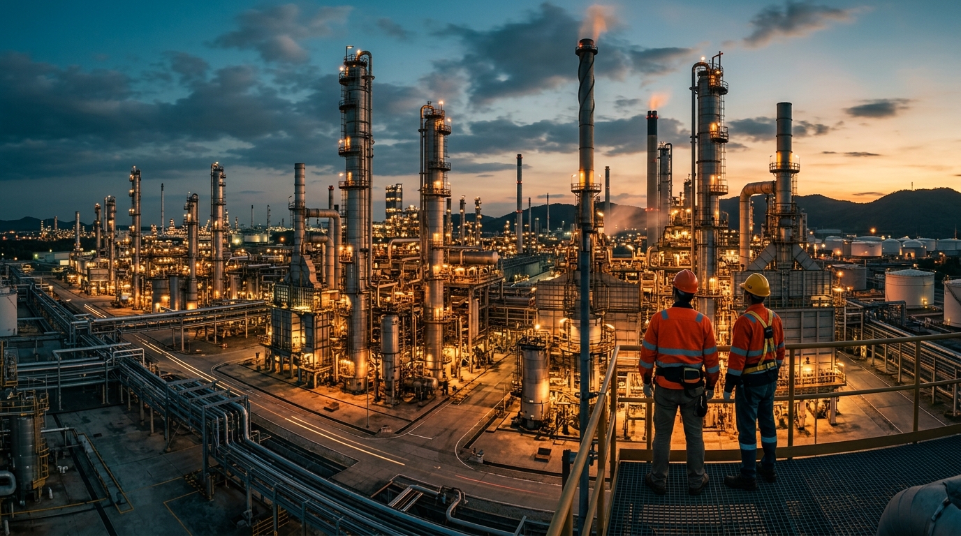 Refinery at dusk