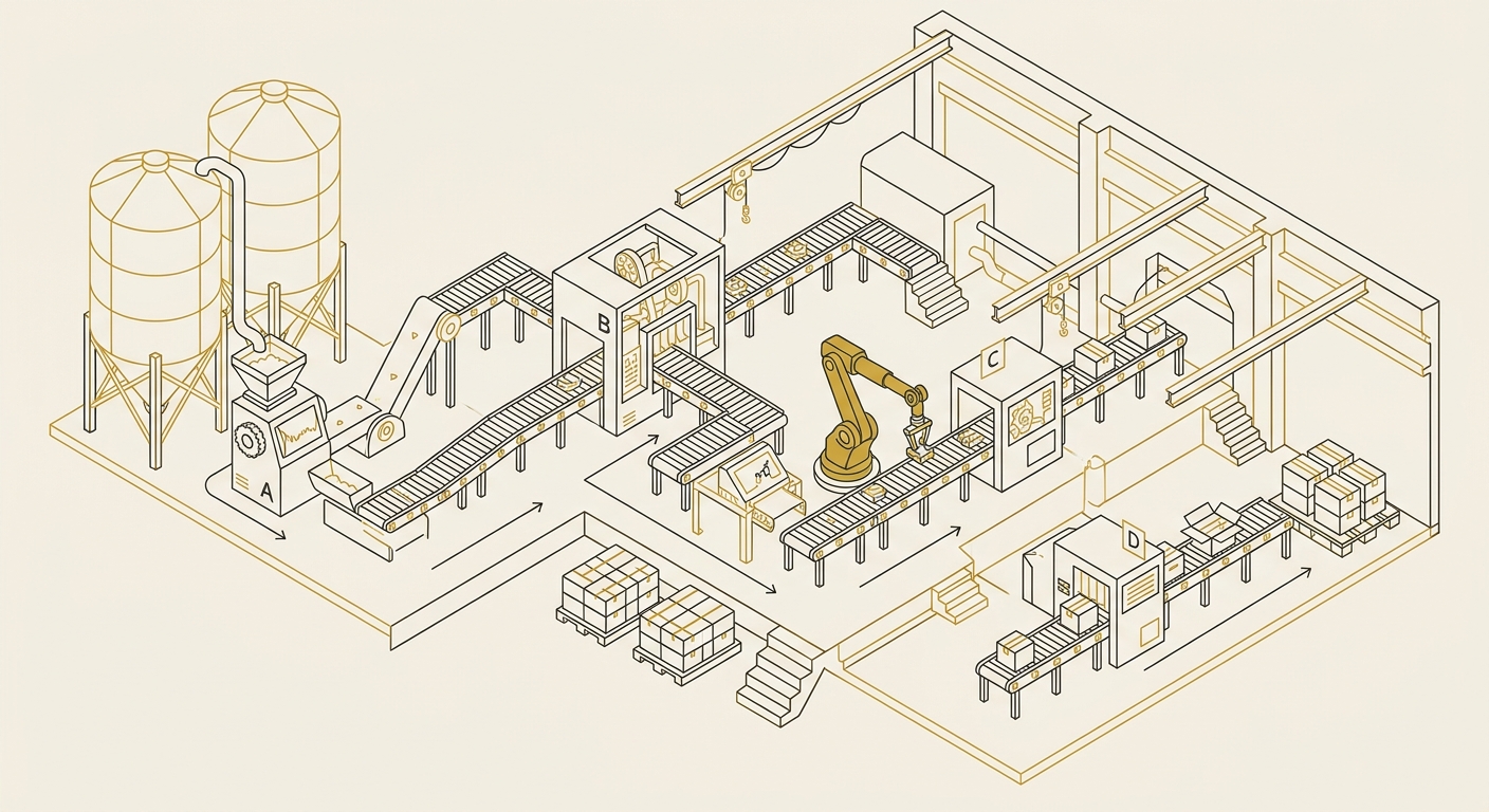 Isometric diagram of the Ferrovane workflow