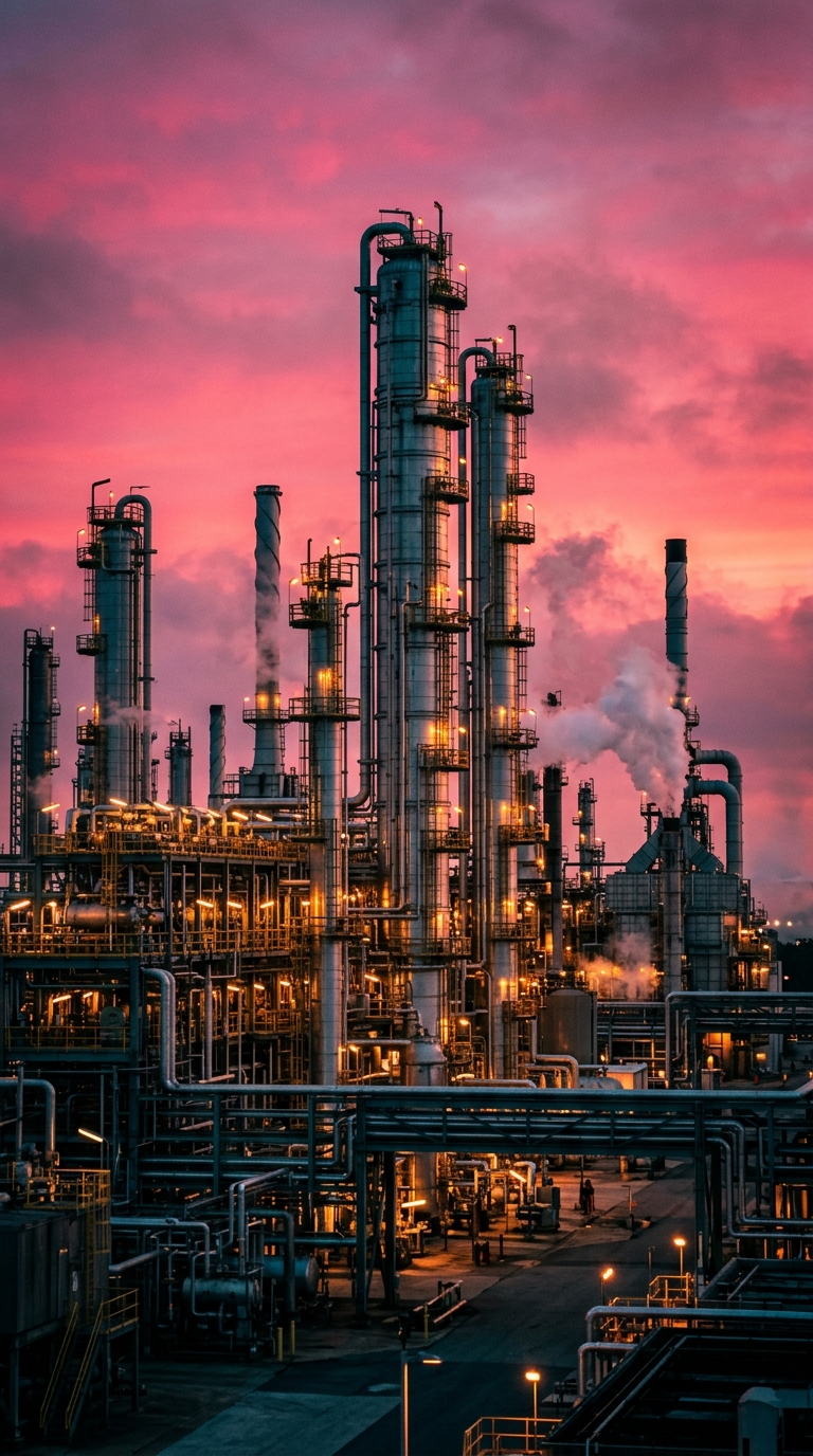 Industrial plant at dusk