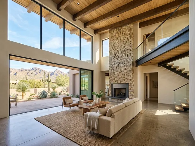 Great room staged for photography