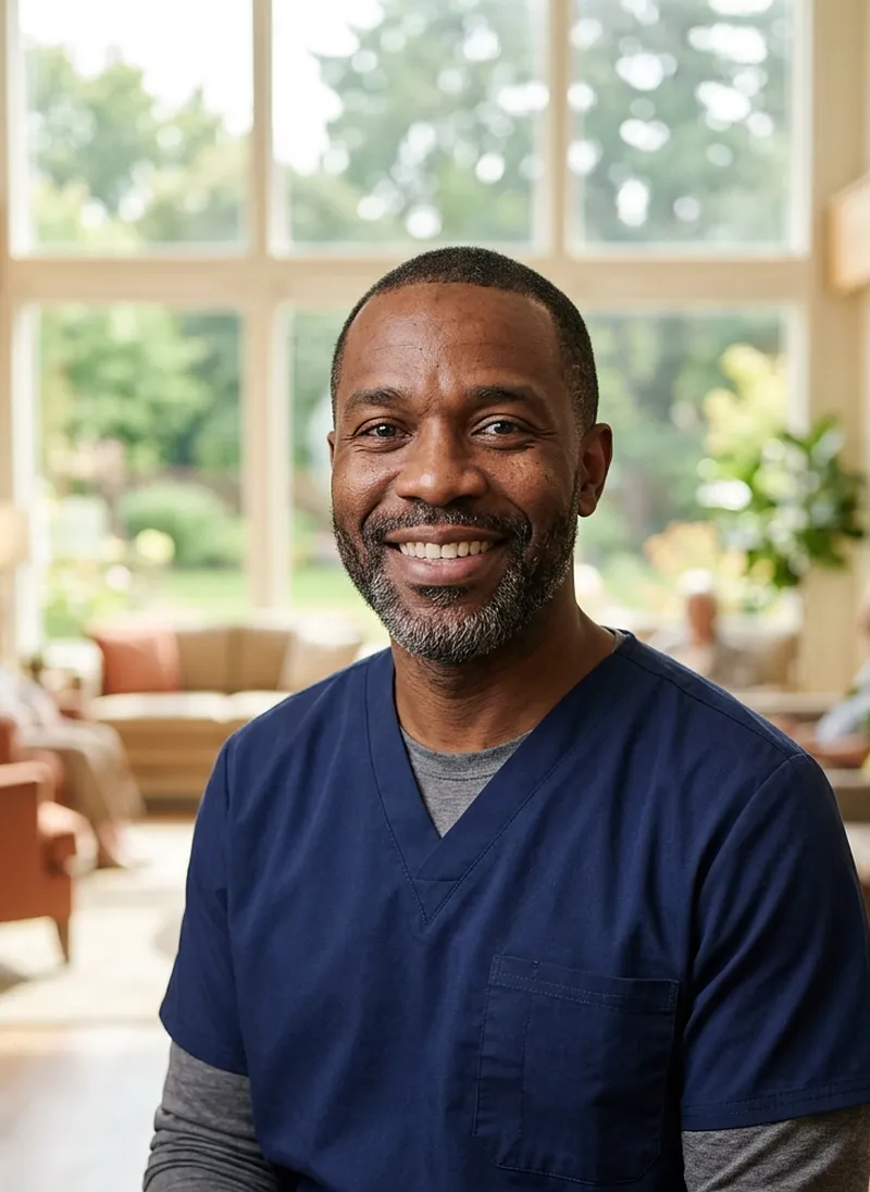 Portrait of Andre Coleman, Director of Health Services at Willowmere Senior Living