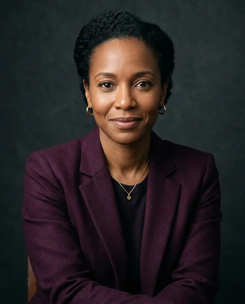 Portrait of Nadia Okafor, defense attorney at Bexley & Thorne