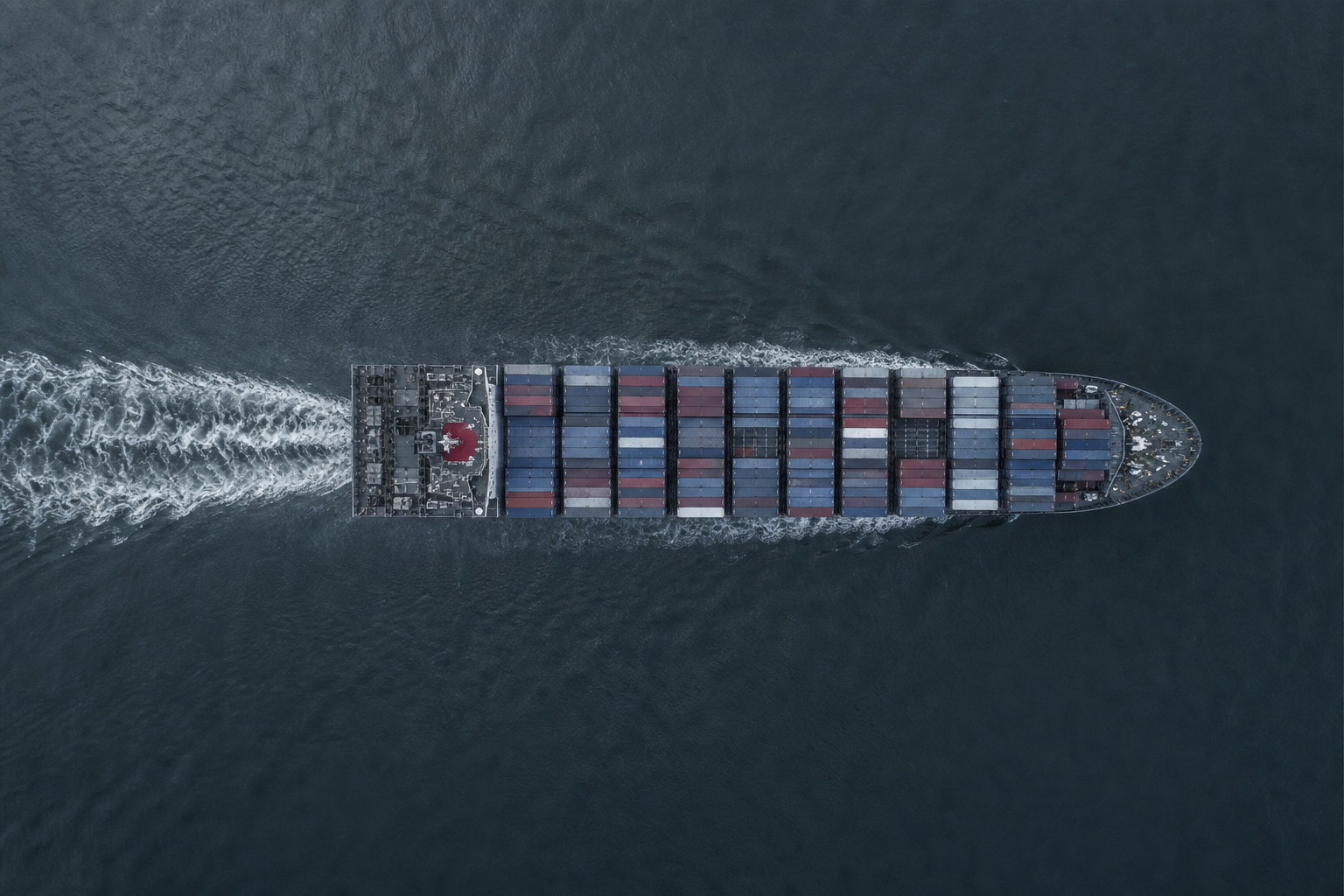Container ship at sea