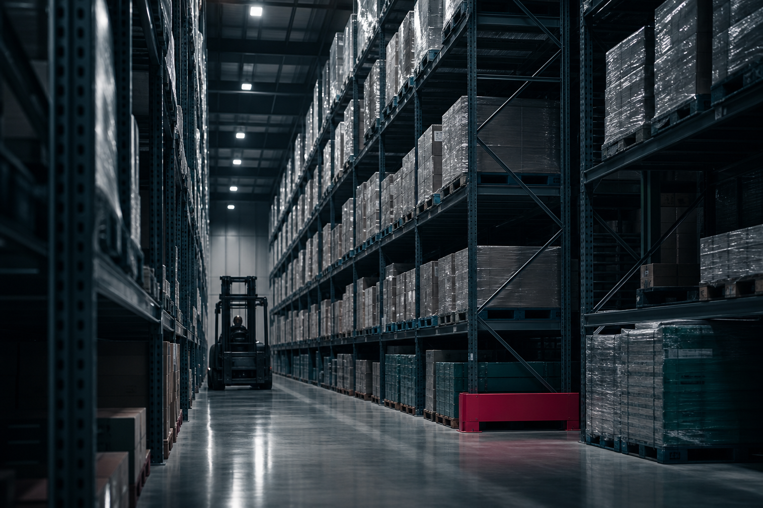 Interior of a modern distribution warehouse