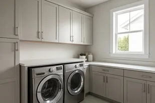 Laundry room with front-load machines